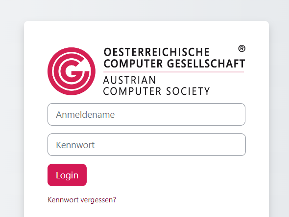 Lern-Plattform Loginseite Screenshot mit OCG Logo